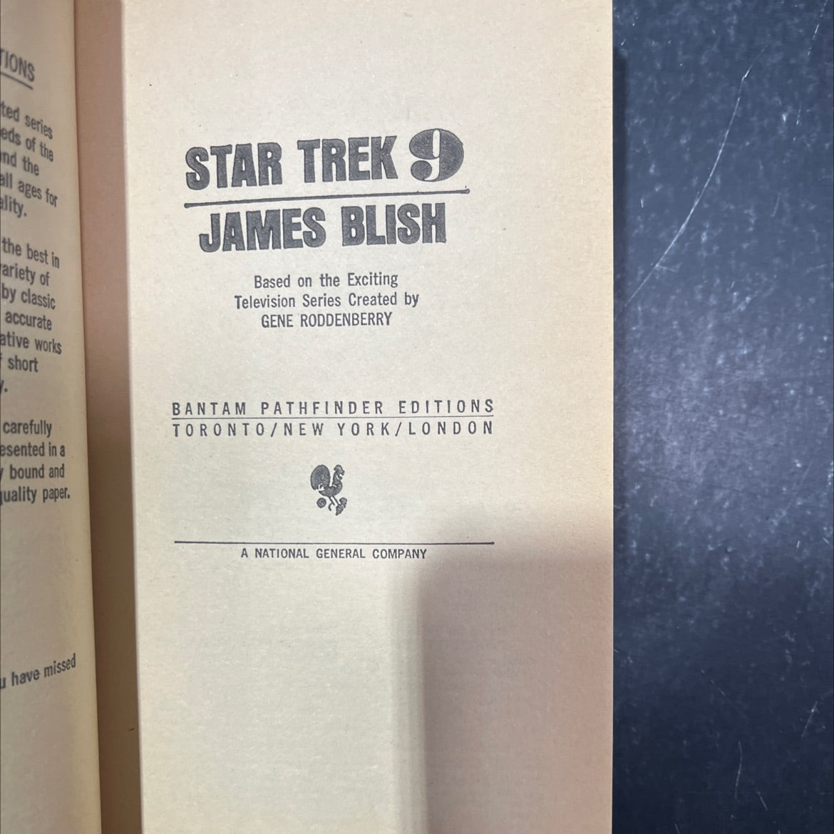 star trek 9 book, by james blish, 1973 Paperback image 2