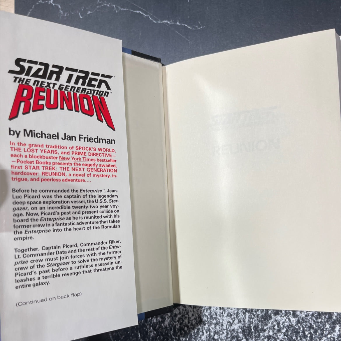 star trek the next generation reunion book, by Michael Jan Friedman, 1991 Hardcover image 4