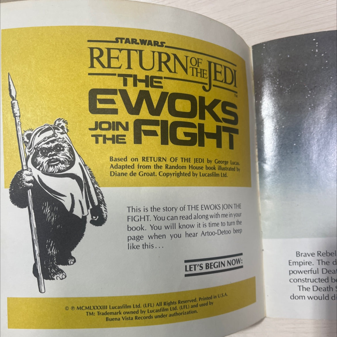star wars: returned the ewoks join the fight book, by George Lucas, 1983 Paperback, First Edition, Vintage image 2