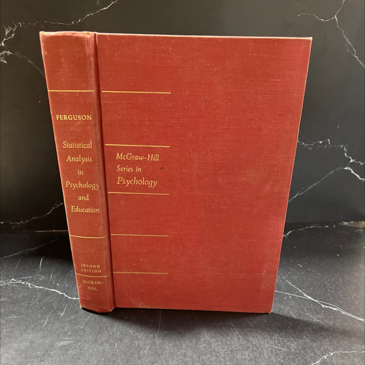 statistical analysis in psychology and education book, by george a. ferguson, 1966 Hardcover image 1