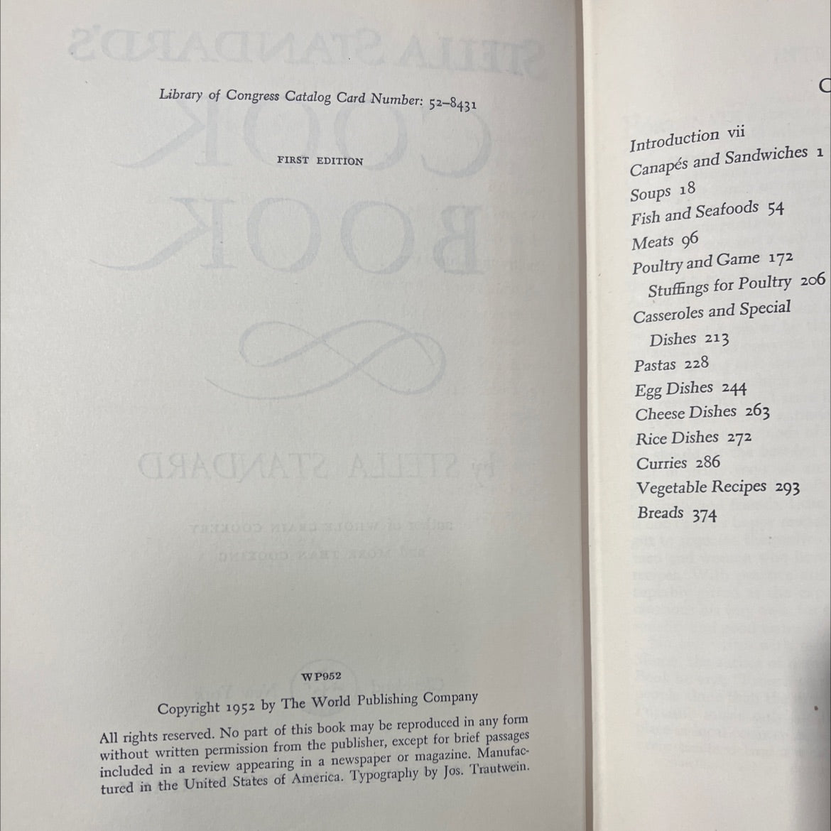 stella standard's cook book book, by stella standard, 1952 Hardcover image 3