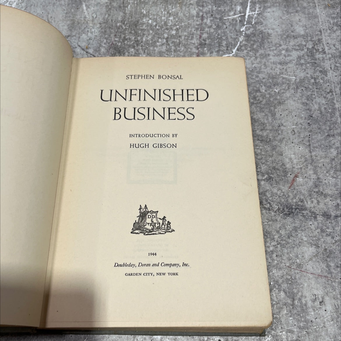 stephen bonsal unfinished business book, by stephen bonsal, 1944 Hardcover image 2