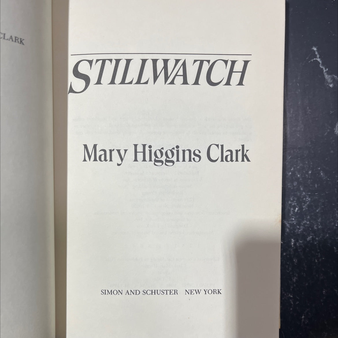stillwatch book, by mary higgins clark, 1984 Hardcover image 2