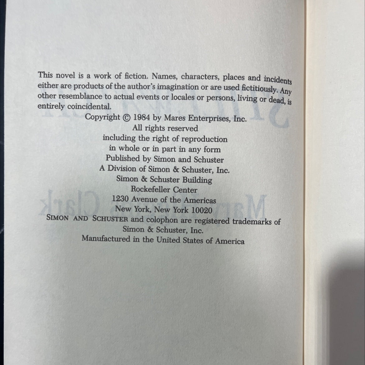 stillwatch book, by mary higgins clark, 1984 Hardcover image 3
