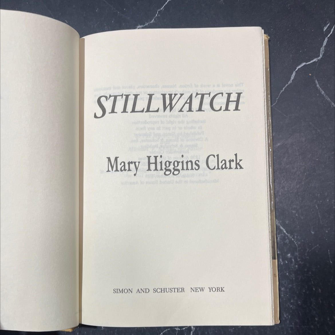stillwatch book, by Mary Higgins Clark, 1984 Hardcover image 2