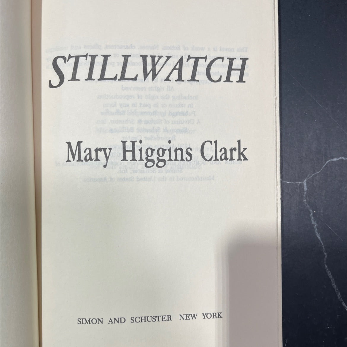 stillwatch book, by mary higgins clark, 1984 Hardcover image 2