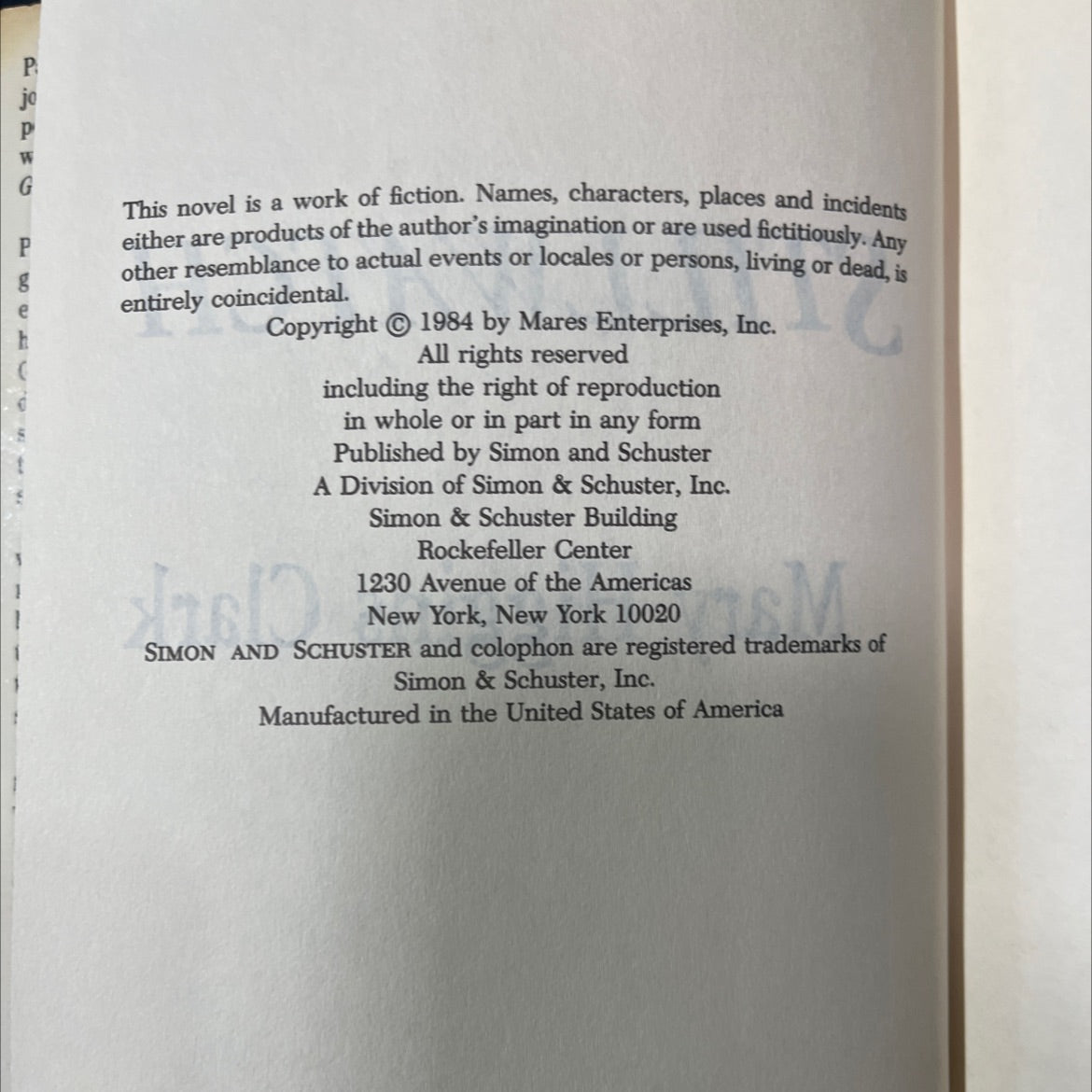 stillwatch book, by Mary Higgins Clark, 1984 Hardcover image 3