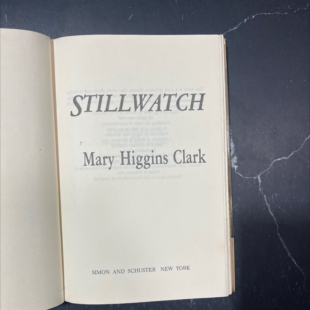 stillwatch book, by Mary Higgins Clark, 1984 Hardcover image 2