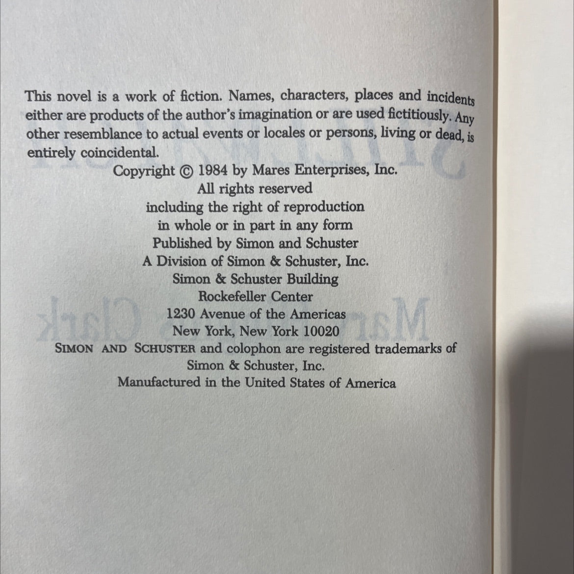 stillwatch book, by Mary Higgins Clark, 1984 Hardcover image 3