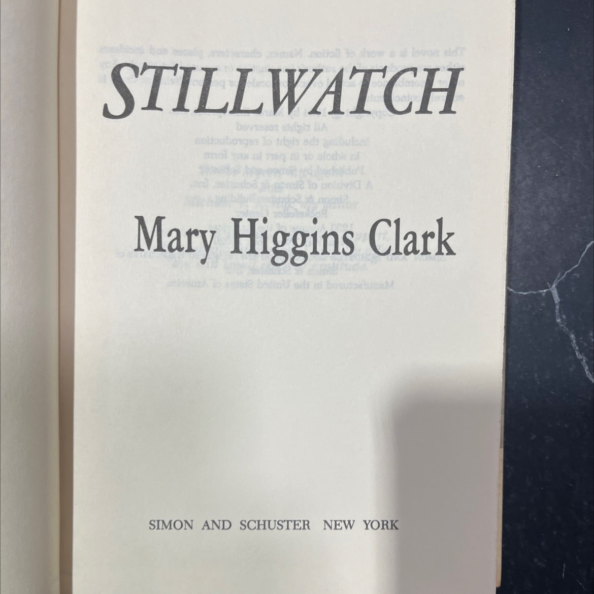 stillwatch book, by Mary Higgins Clark, 1984 Hardcover image 2