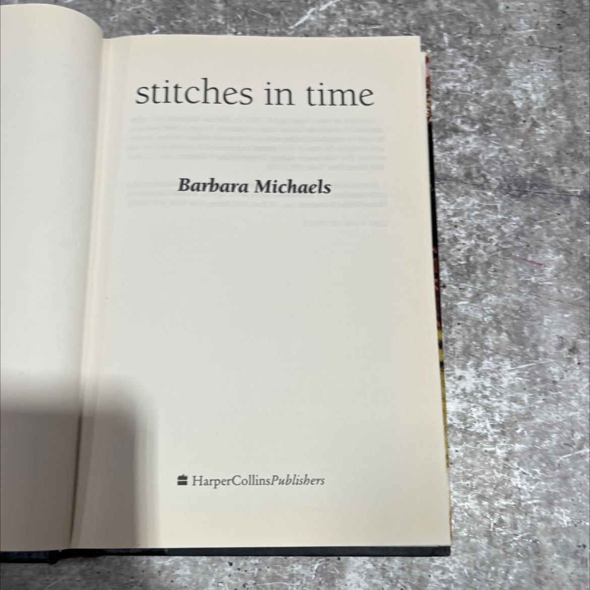 stitches in time book, by Barbara Michaels, 1995 Hardcover image 2