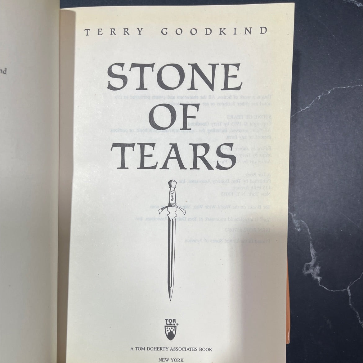 stone of tears book, by terry goodkind, 2001 Hardcover image 2