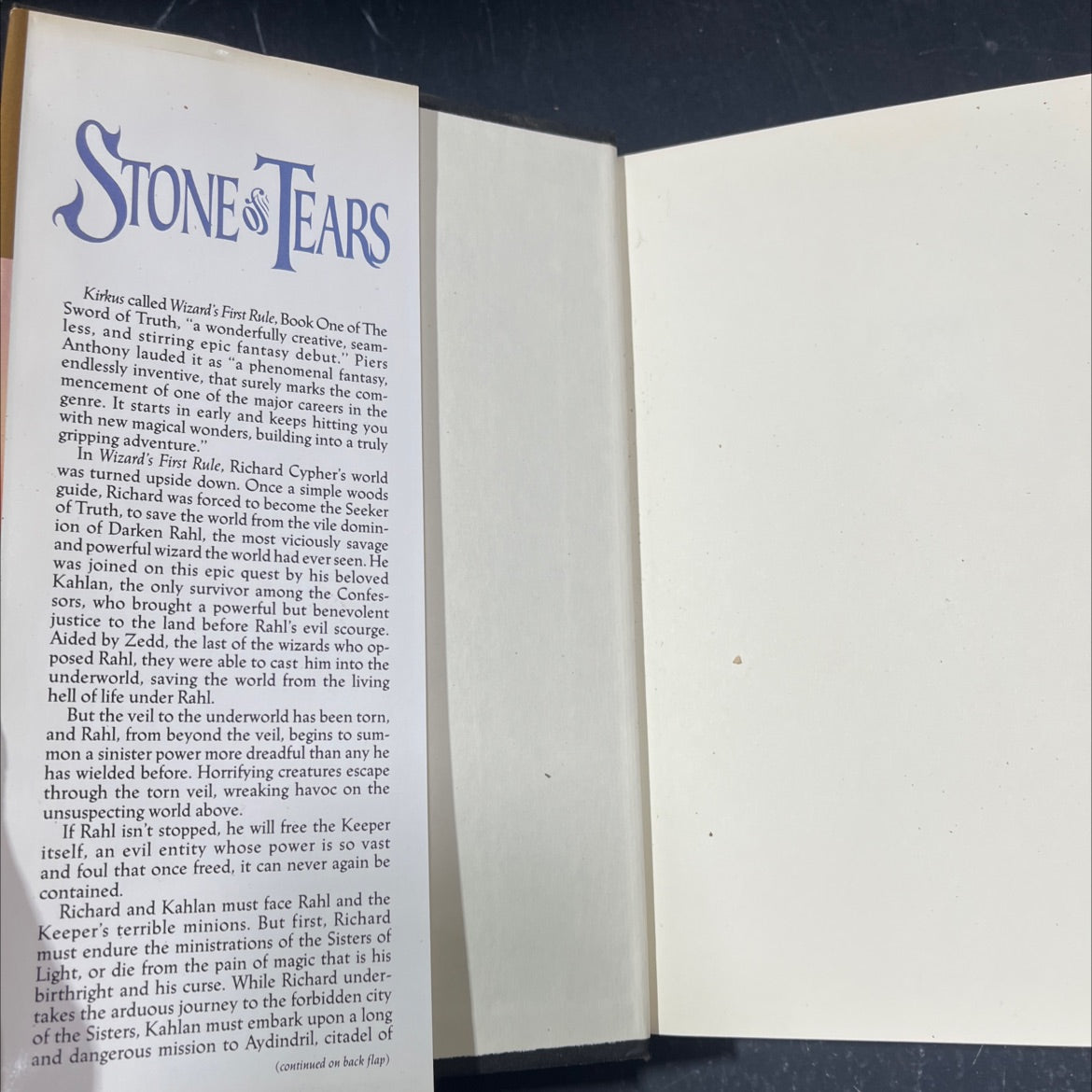 stone of tears book, by terry goodkind, 2001 Hardcover image 4
