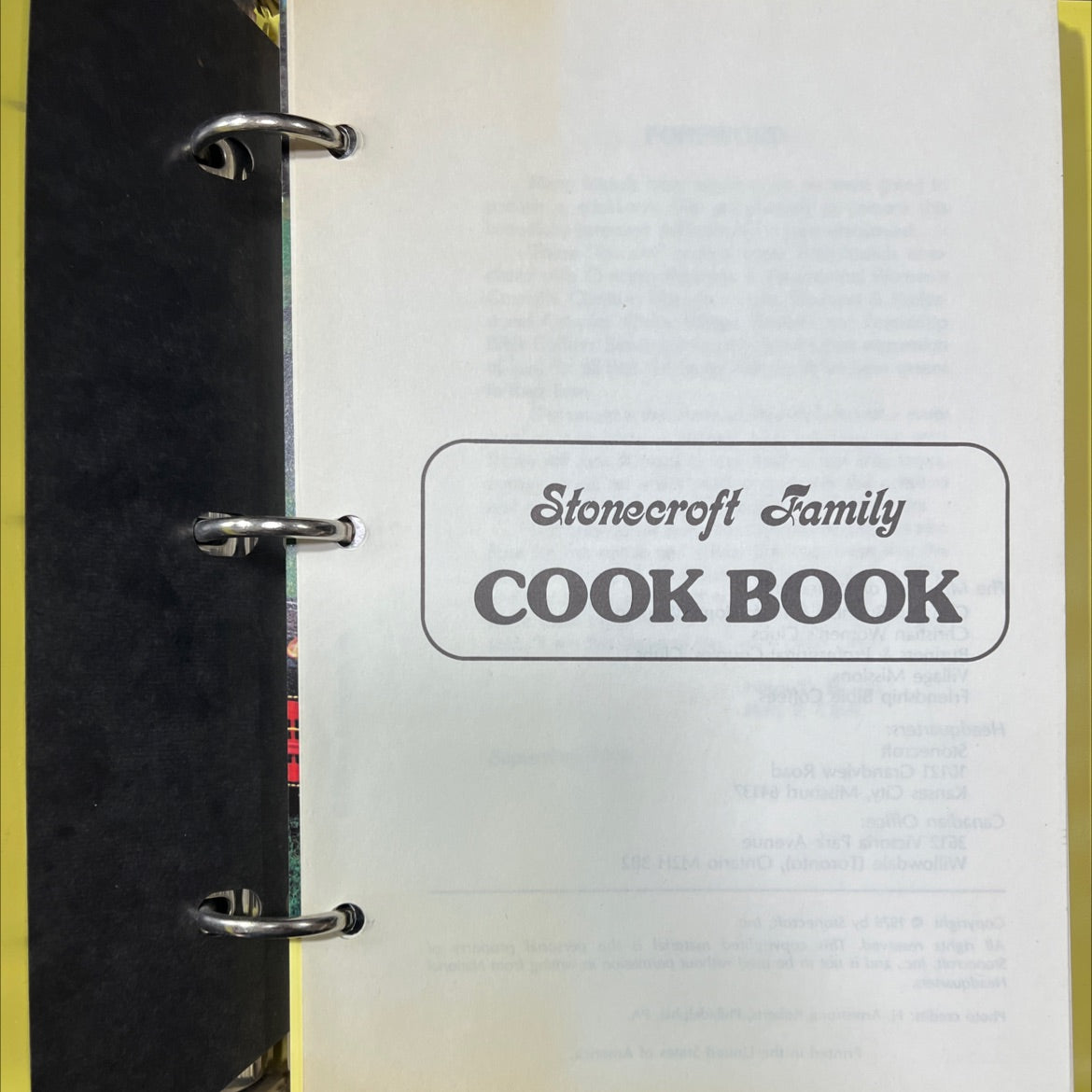 stonecroft family cook book book, by unknown, 1976 Hardcover image 2