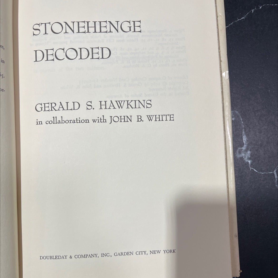 stonehenge decoded book, by gerald s. hawkins, john b. white, 1965 Hardcover image 2