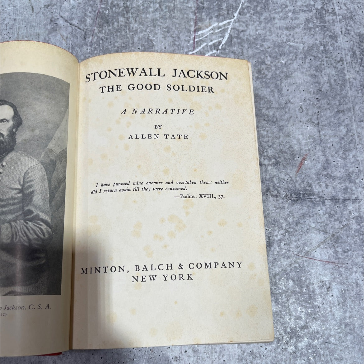 stonewall jackson the good soldier a narrative by allen tate book, by allen tate, 1928 Hardcover image 2
