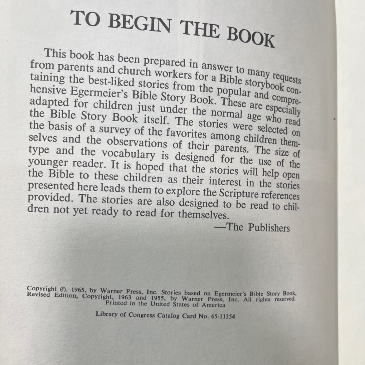 stories for young children book, by elsie e. egermeier, 1965 Hardcover image 3