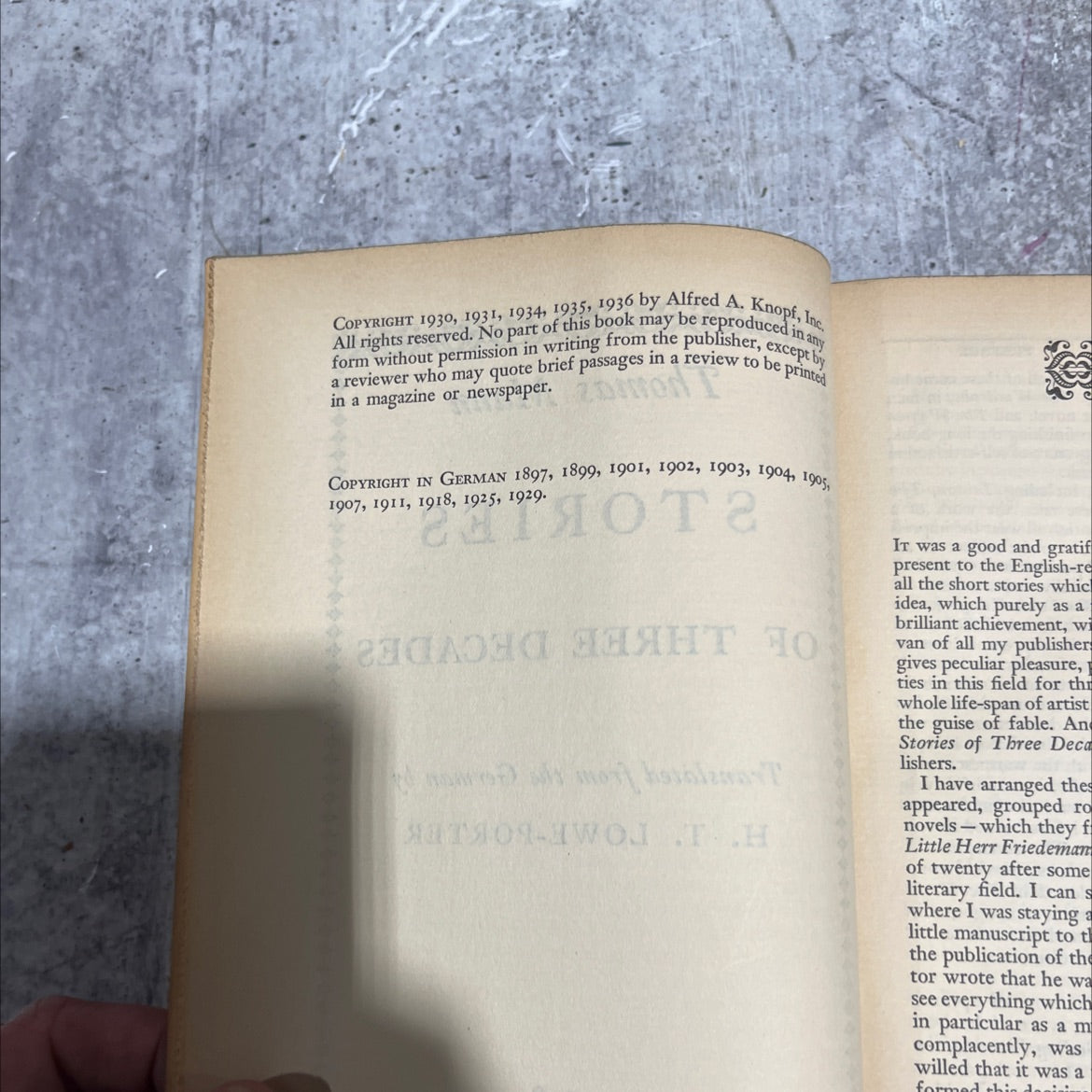 stories of three decades book, by Thomas Mann, 1936 Hardcover image 3