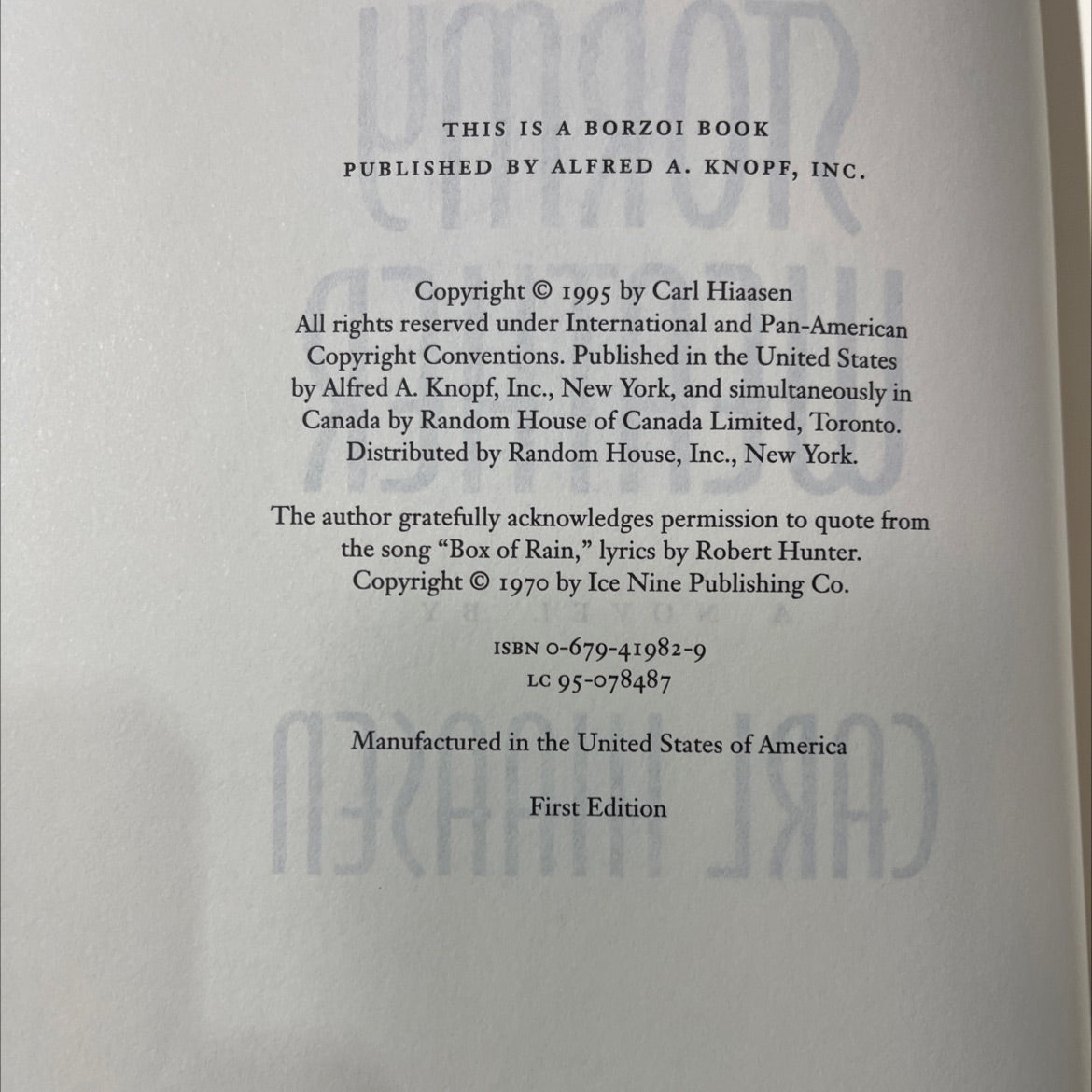 stormy weather book, by carl hiaasen, 1995 Hardcover image 3