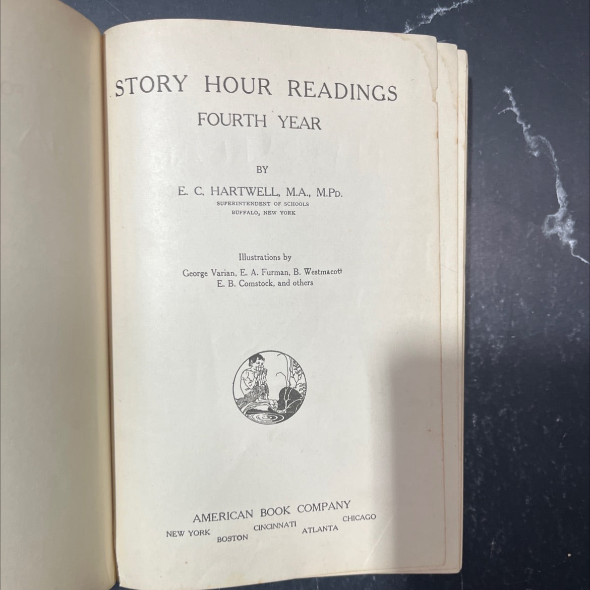 story hour readings fourth year book, by e. c. hartwell, 1921 Hardcover image 2