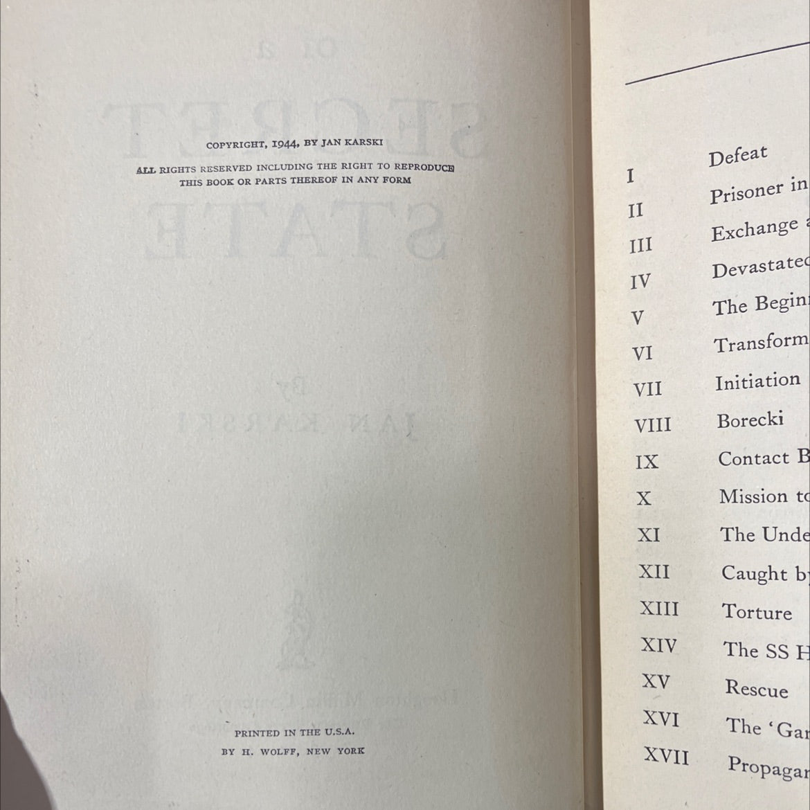 story of a secret state book, by jan karski, 1944 Hardcover image 3
