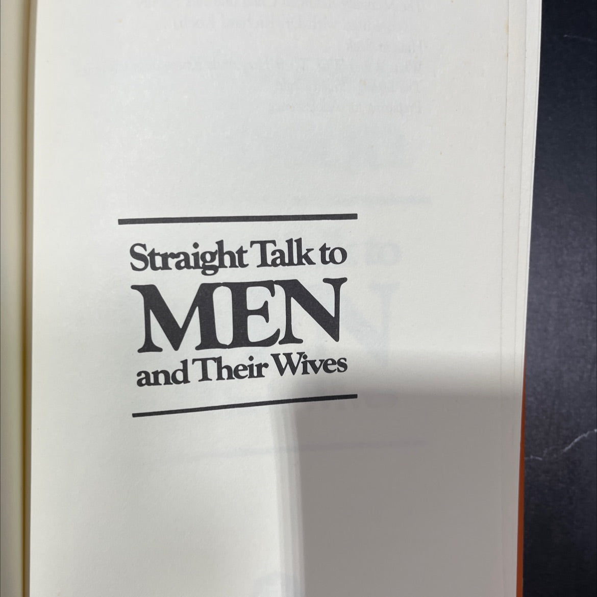 straight talk to men and their wives book, by Dr. James C. Dobson, 1970 Hardcover image 2