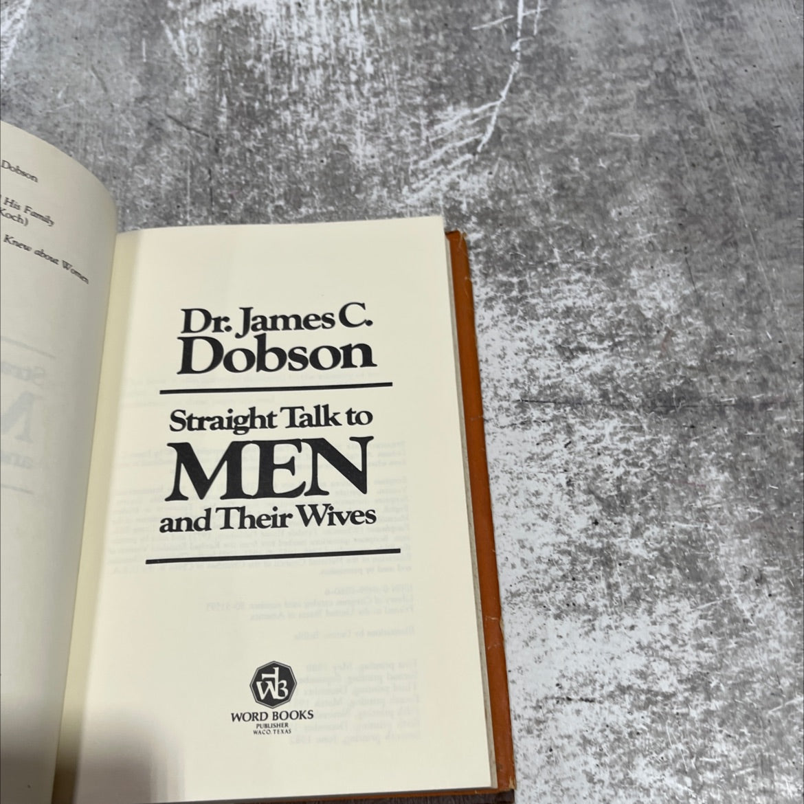 straight talk to men and their wives book, by Dr. James C. Dobson, 1980 Hardcover image 2