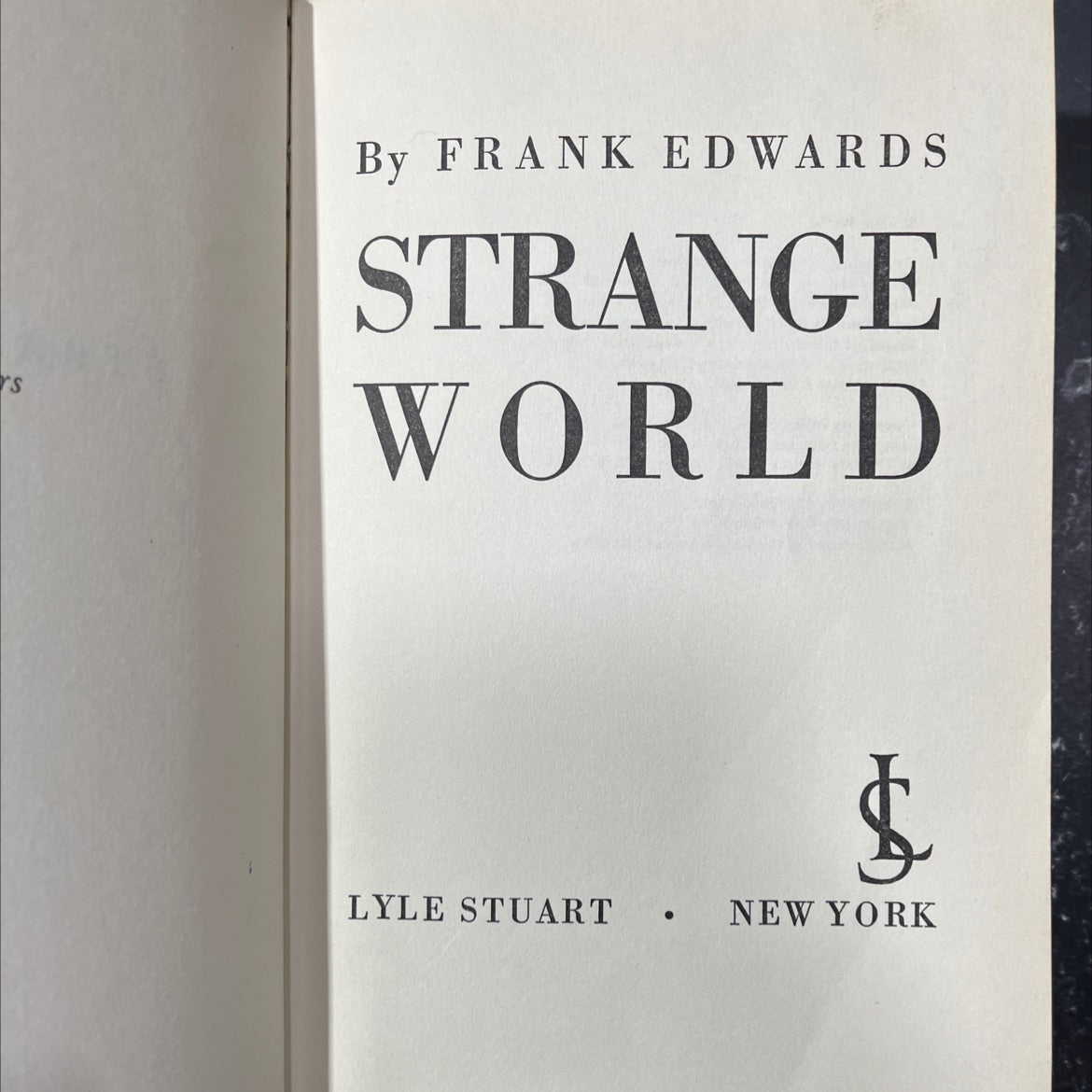 strange world book, by frank edwards, 1964 Hardcover image 2