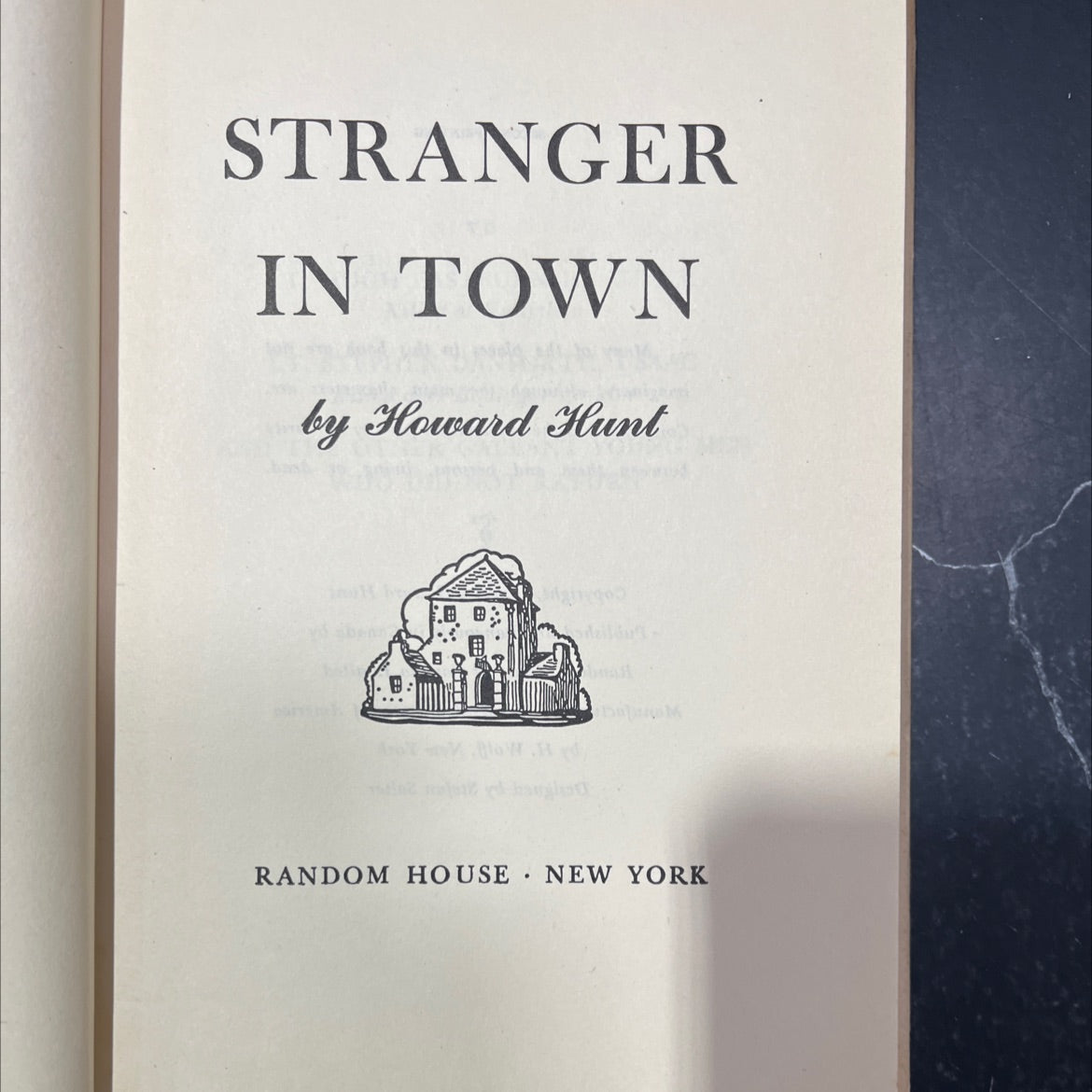 stranger in town book, by Howard Hunt, 1947 Hardcover image 2