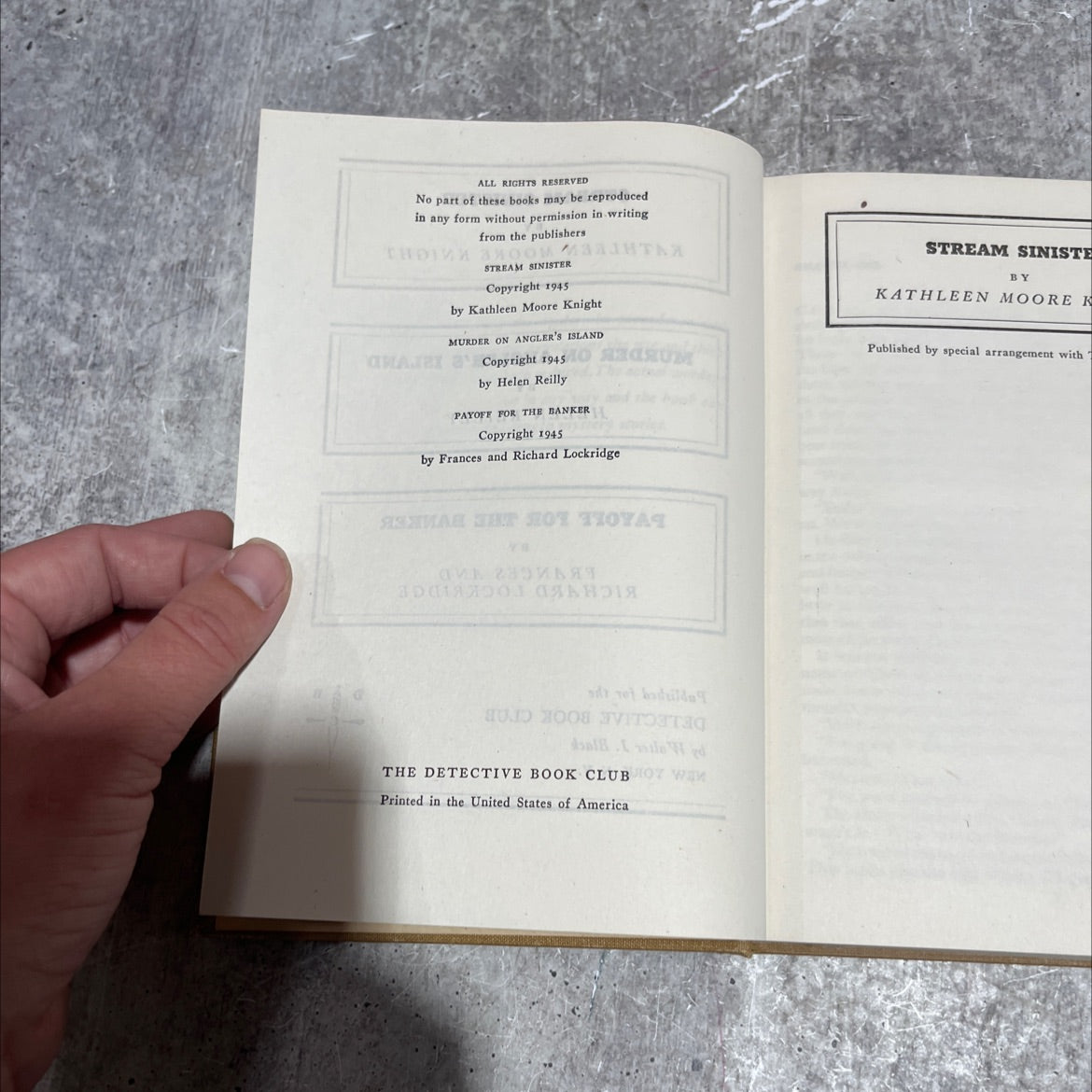 stream sinister book, by kathleen moore knight, 1945 Hardcover image 3