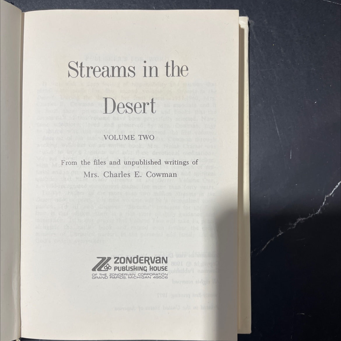 streams in the desert volume two book, by Mrs. Charles E. Cowman, 1977 Hardcover image 2
