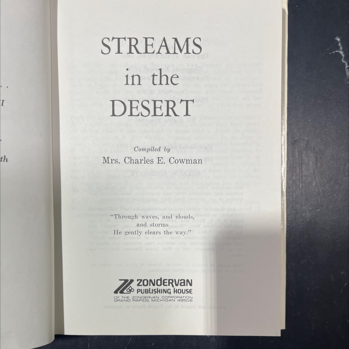 streams in the desert book, by Mrs. Charles E. Cowman, 1977 Hardcover image 2