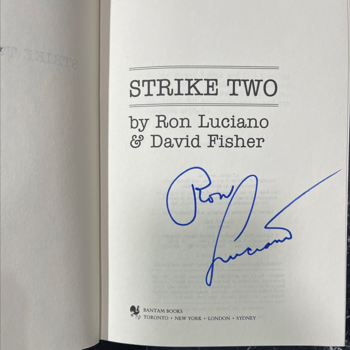 SIGNED strike two book, by Ron Luciano & David Fisher, 1984 Hardcover, First Edition image 2