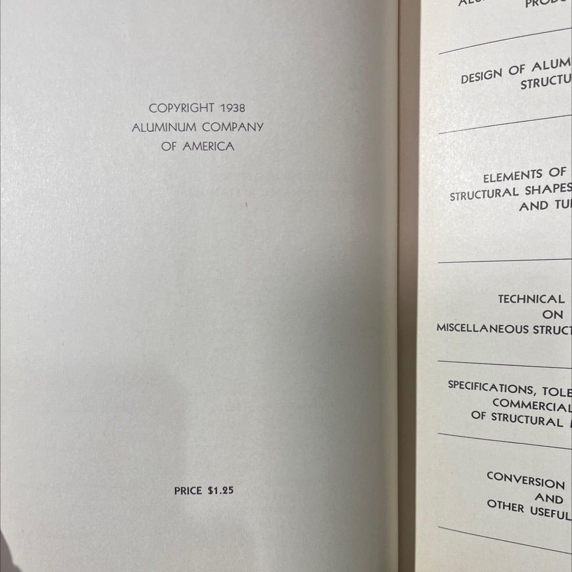 structural aluminum handbook book, by unknown, 1938 Leather image 3