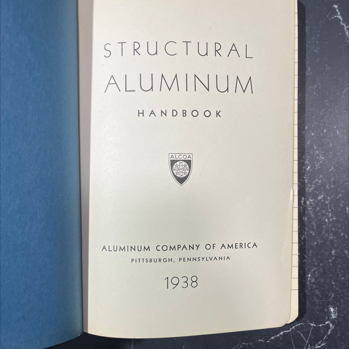 structural aluminum handbook book, by unknown, 1938 Leather image 2