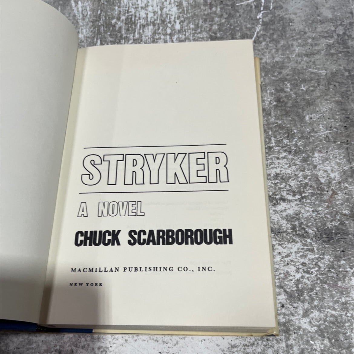 stryker book, by chuck scarborough, 1978 Hardcover image 2