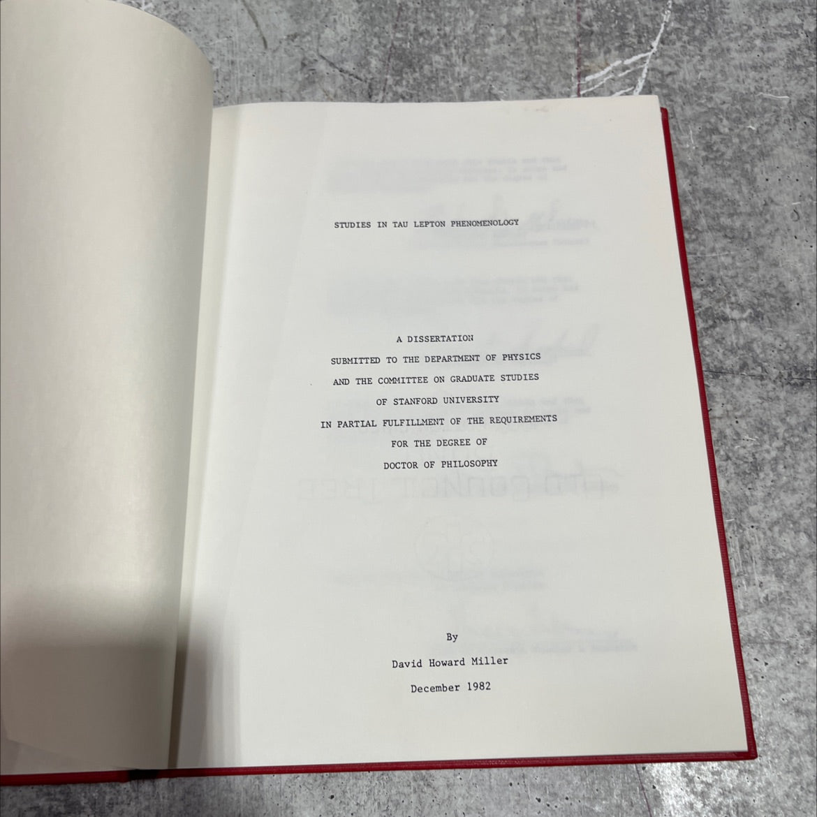 studies in tau lepton phenomenology book, by David Howard Miller, 1982 Hardcover image 3