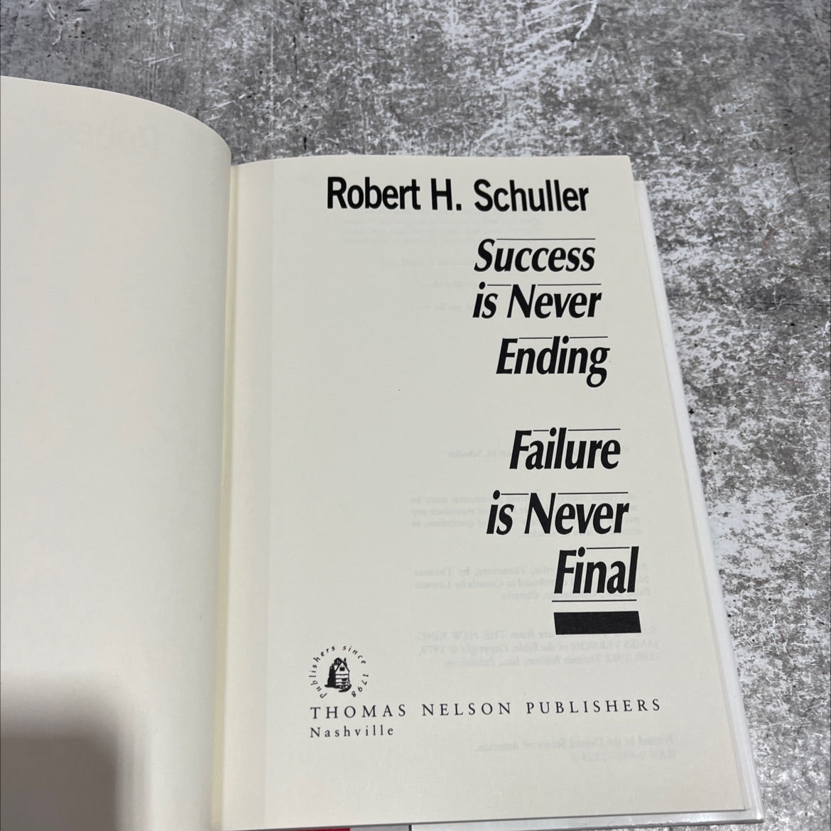 SIGNED success is never ending failure is never final book, by Robert H. Schuller, 1988 Hardcover, Vintage image 2