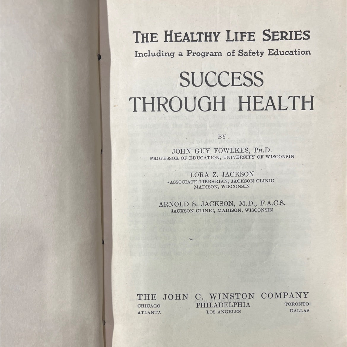 success through health book, by john guy fowlkes, 1940 Hardcover image 2