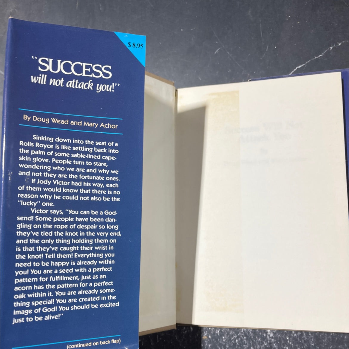 success will not attack you book, by doug wead, mary achor, 1982 Hardcover image 4