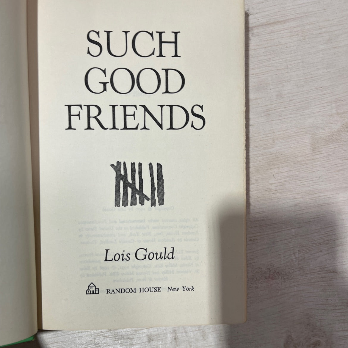 such good friends book, by Lois Gould, 1970 Hardcover, Vintage image 2