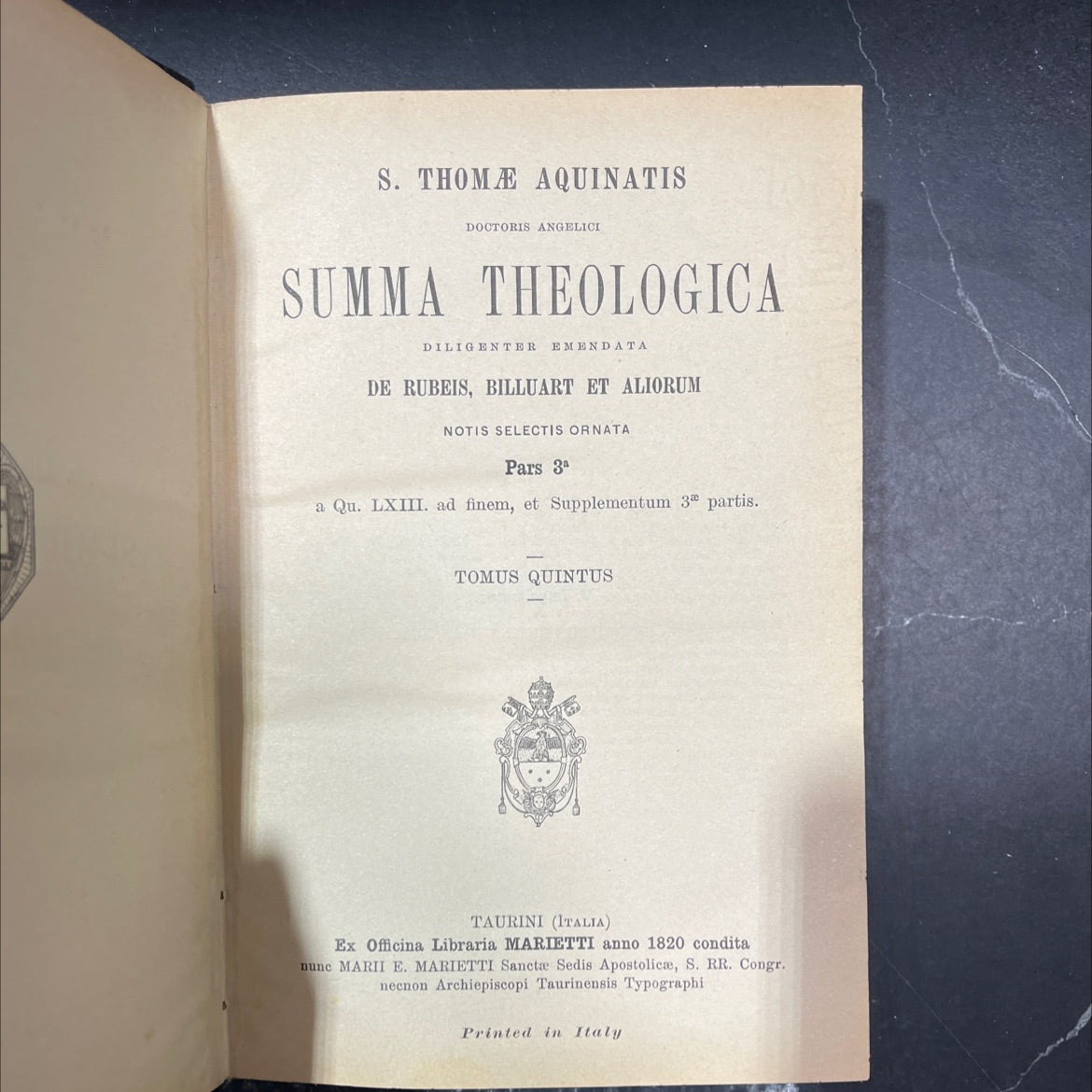 summa theologica book, by s. thome aquinatis, 1928 Leather image 2