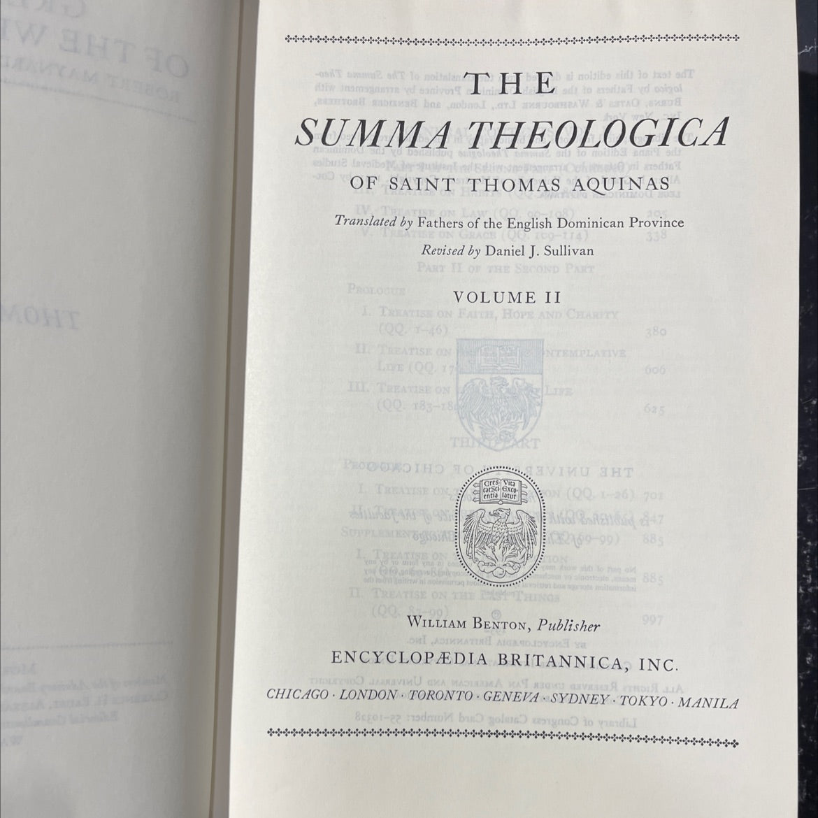 summa theologica book, by saint thomas aquinas, 1952 Hardcover image 2