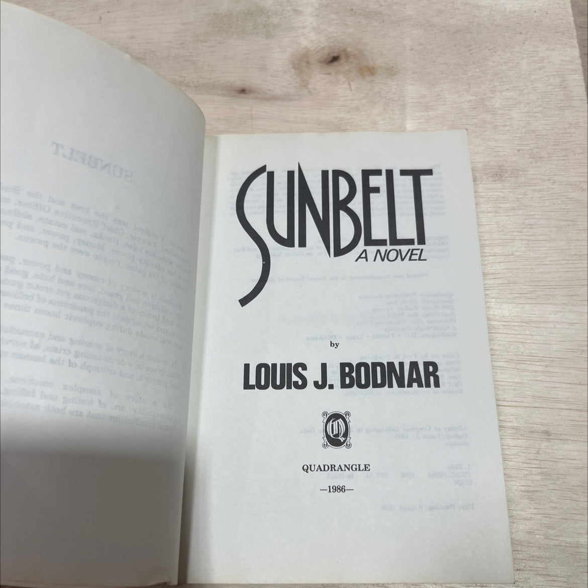 sunbelt book, by louis j. bodnar, 1986 Paperback image 2