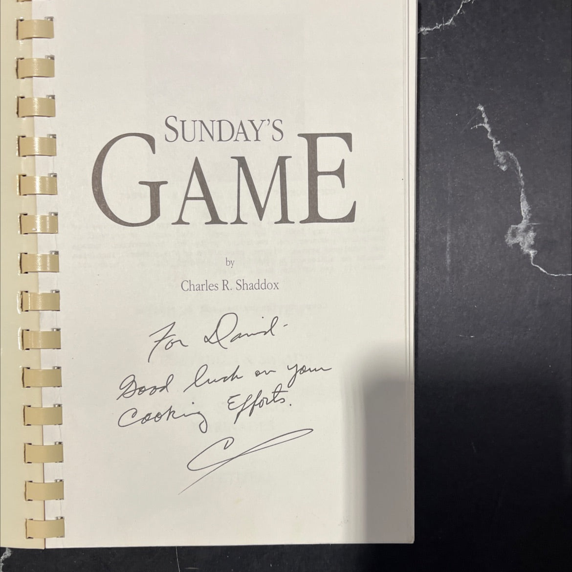 SIGNED sunday's game book, by charles r. shaddox, 1991 Paperback image 2
