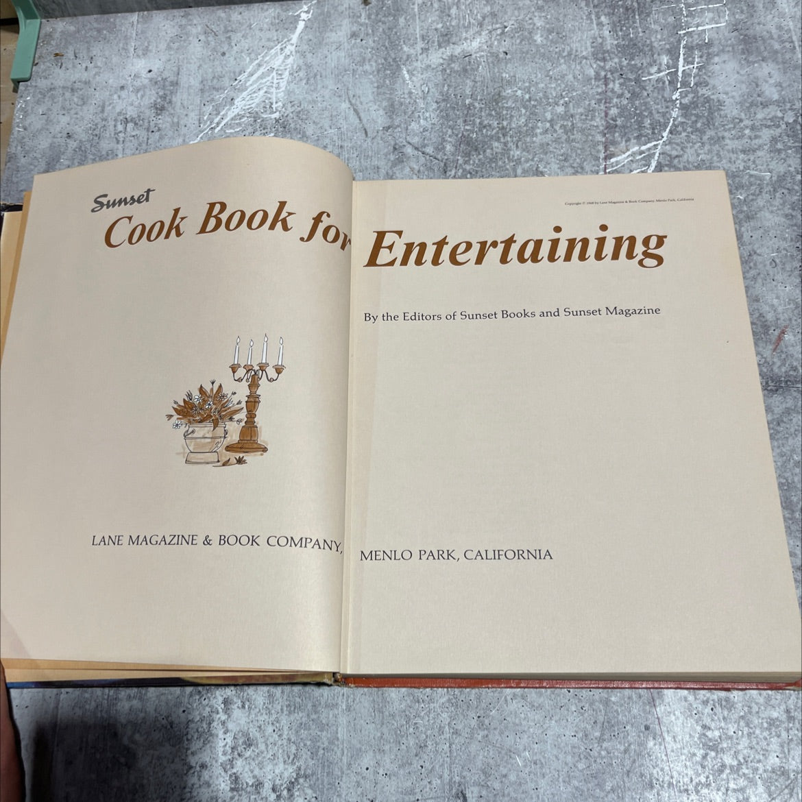 sunset cook book for entertaining book, by editors of sunset books and sunset magazine, unknown Hardcover image 2