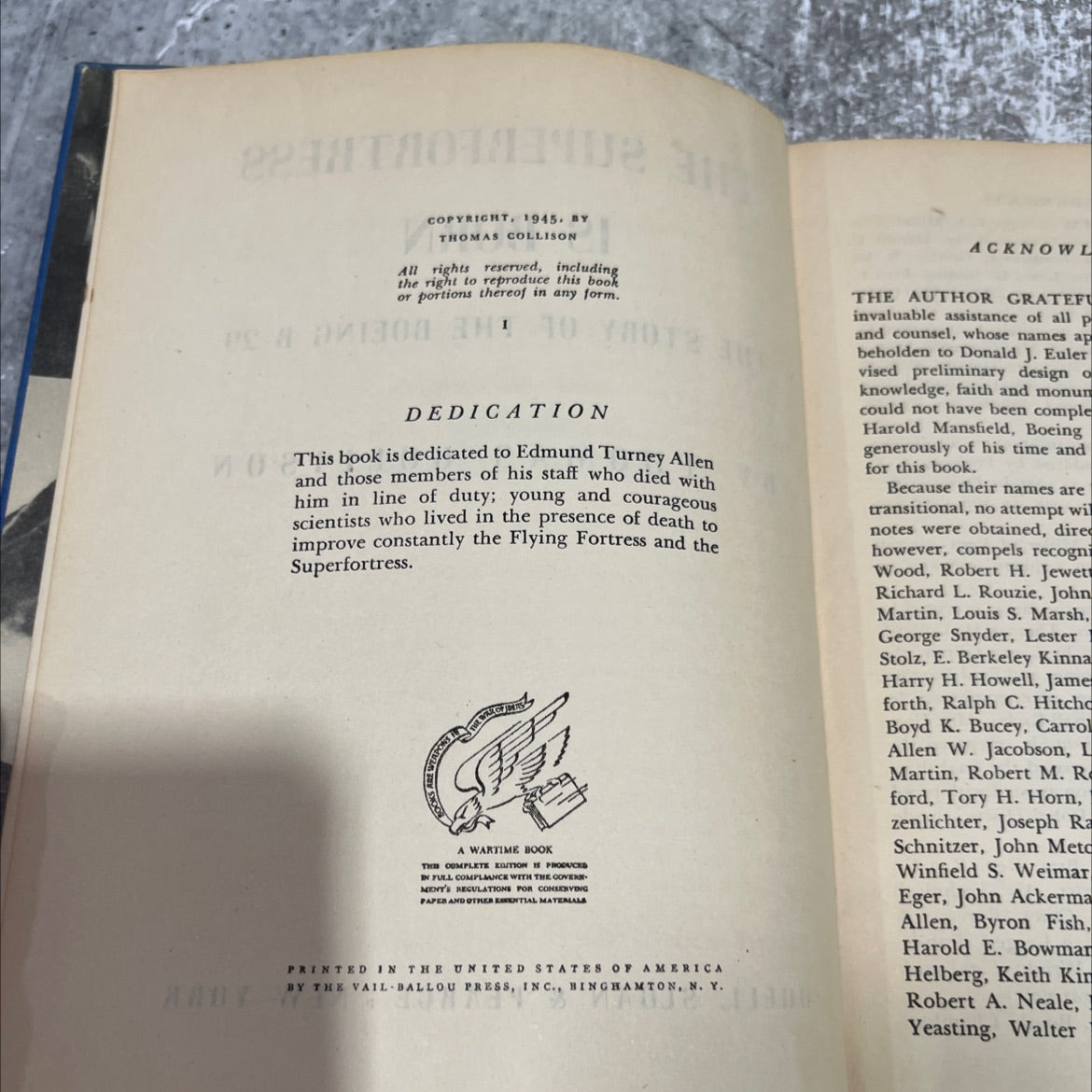 superfortress is born the story of the boeing b-29 book, by thomas collison, 1945 Hardcover image 3