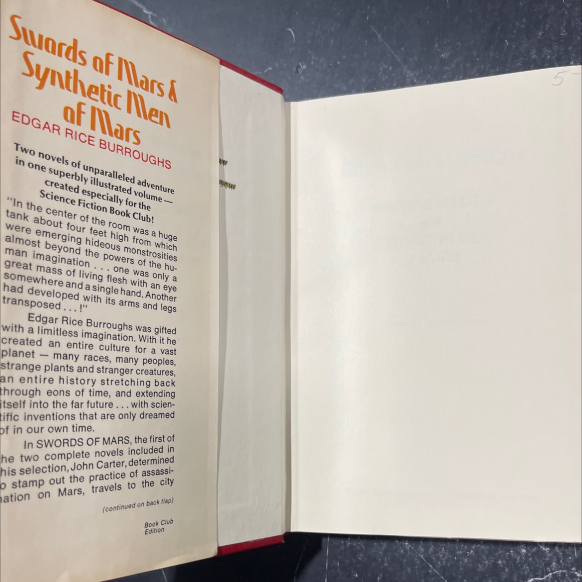swords of mars and synthetic men of mars book, by edgar rice burroughs, 1966 Hardcover image 4