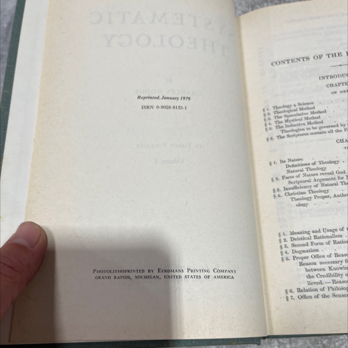 systematic theology itamateye book, by charles hodge, 1979 Hardcover image 3