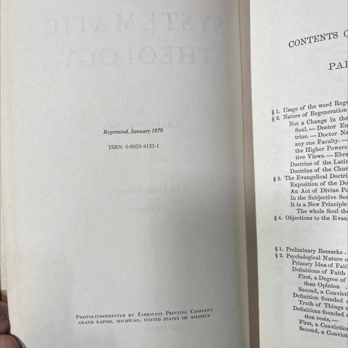 systematic theology book, by charles hodge, 1979 Hardcover image 3